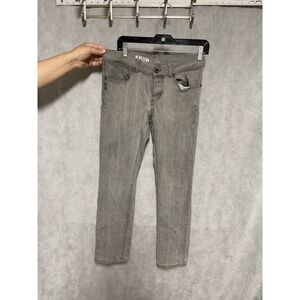 Krew Jeans Men 30x31 Black Gray Slim KSlim Lizard Denim Button Fly‎ Stretch KR3W